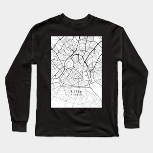 Lille France City Map Long Sleeve T-Shirt